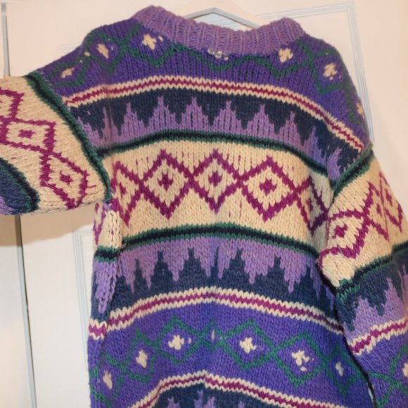 Vintage Nordic Pattern Wool Sweater - Picture 2 of 3